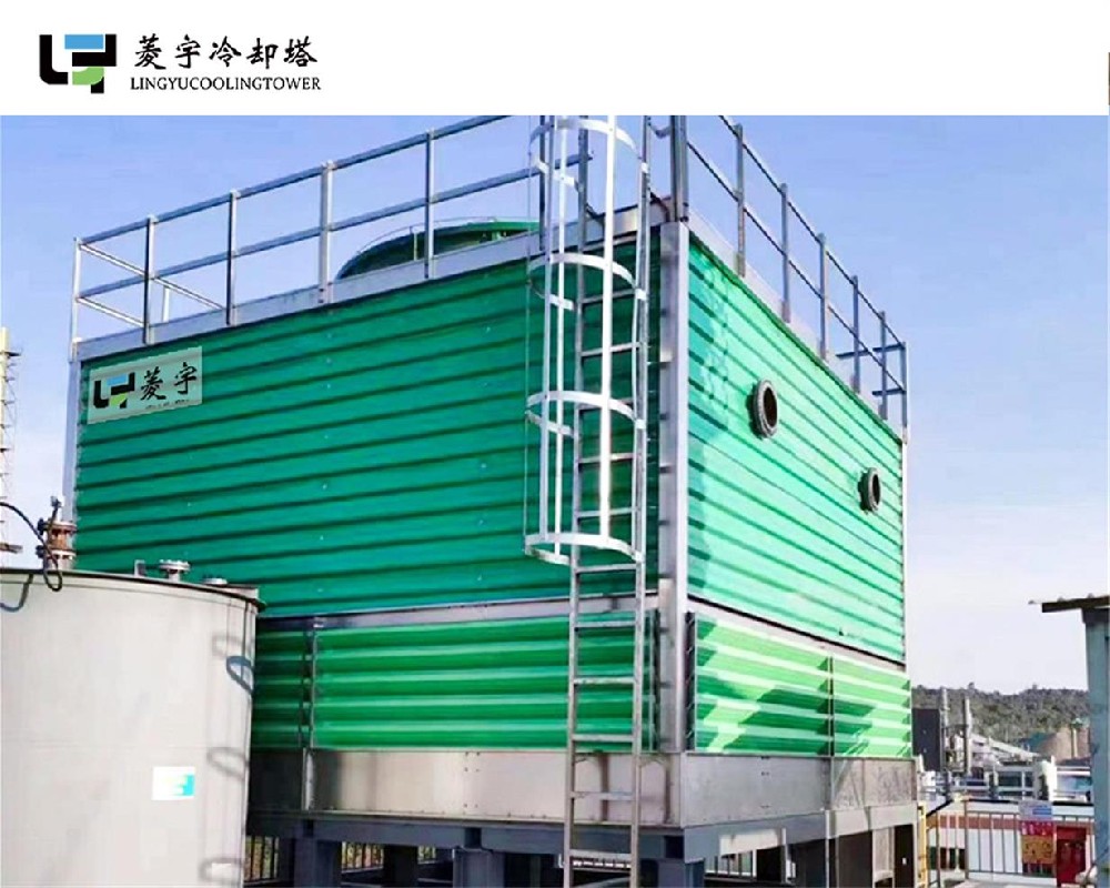 云南昆明多氟多新材料股份有限公司定制菱宇绿色304不锈钢钣金方形逆流式冷却塔一台