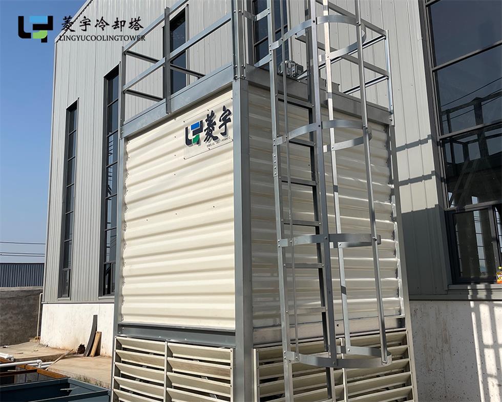 巩义LYN—100T方形逆流式钣金冷却塔安装完成